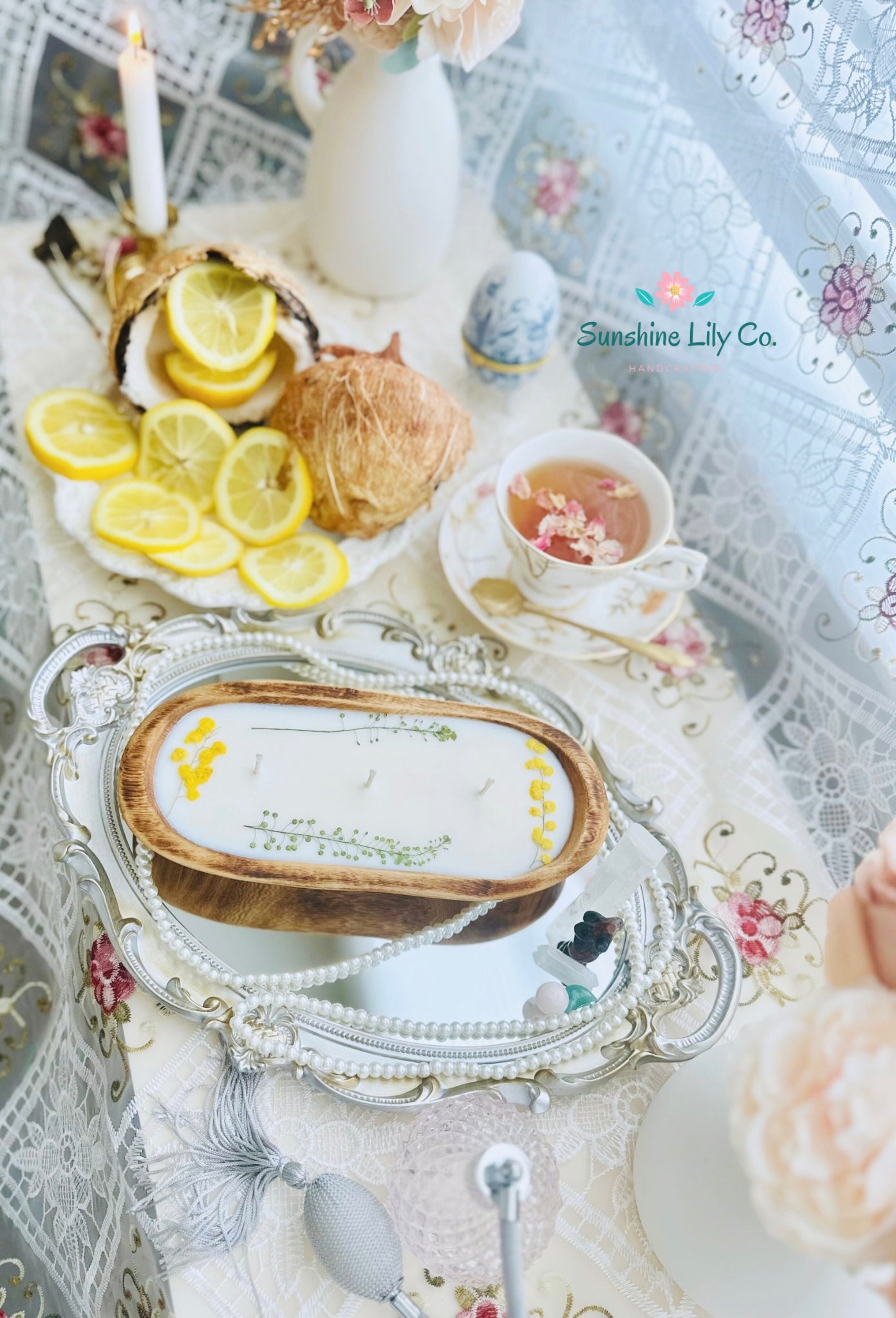 Lemon & Coconut Dough Bowl Candle